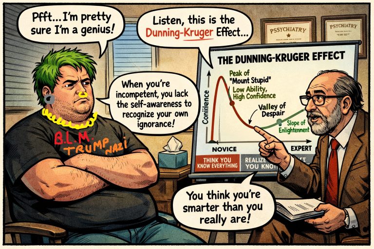 Pee Tape Delusions and Other TDS Phantoms: How The Dunning-Kruger Effect Turns Facebook Lefties into Accidental Comedians