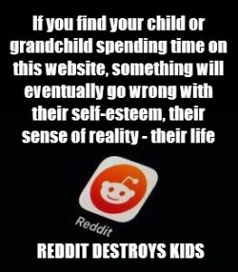 Look in on the Kids: REDDIT Will Destroy Your Family…Starting With Your Children.