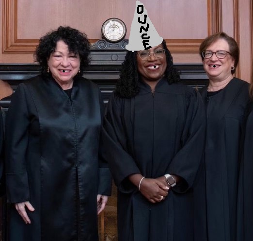 The DUMB BROADS of the High Court.  The Three Dumbest Women in the History of Justice:  Kagan, Katenji and Sotomayor
